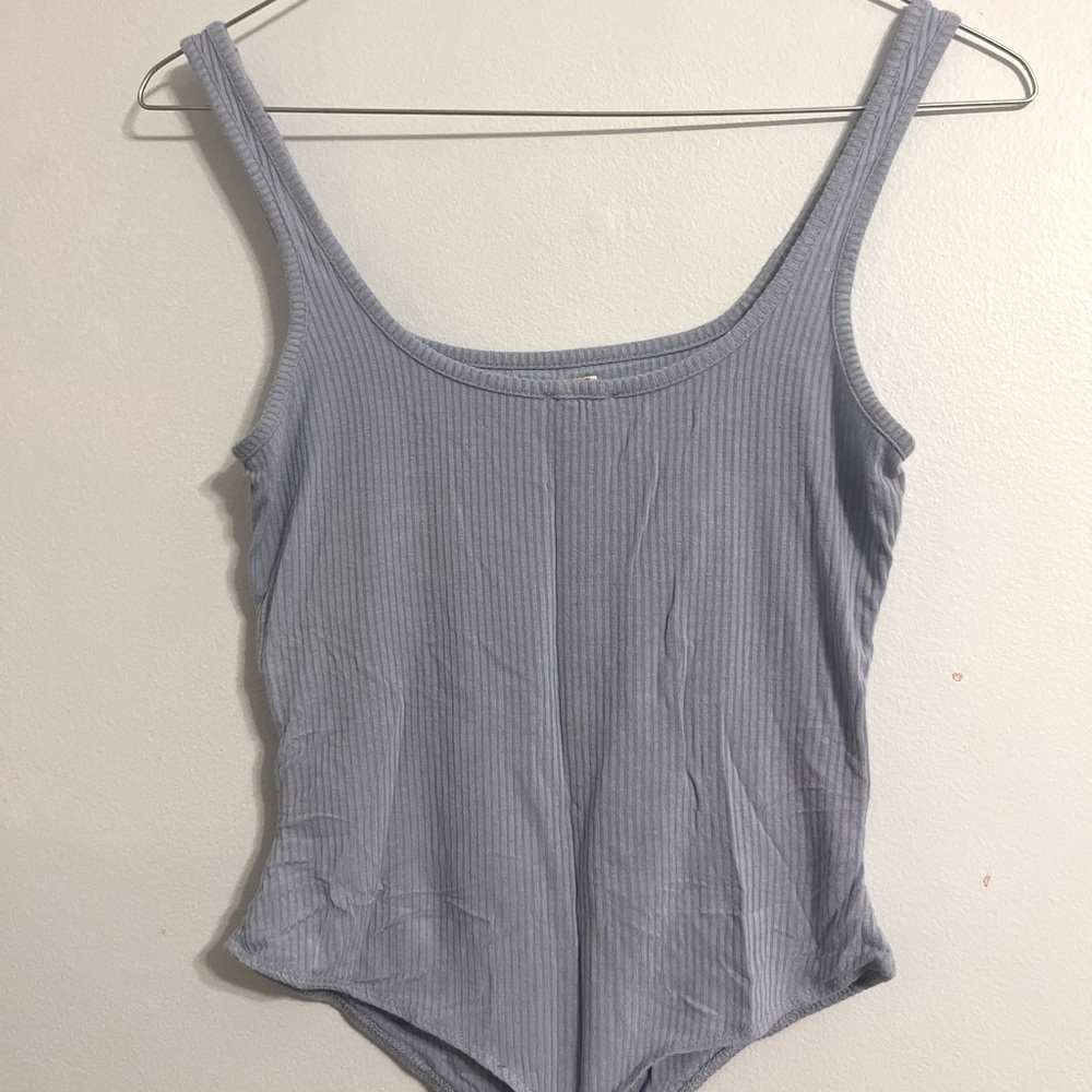 Garage blue ribbed bodysuit